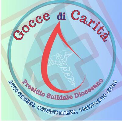 Logo di Gocce di Carità: una goccia rossa con caduceo
